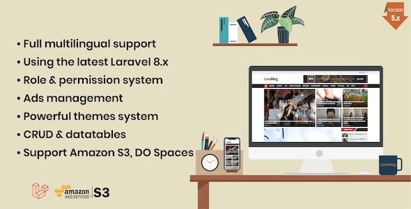 LaraMag v7.5.0 Laravel News & Magazine Multilingual System [Activated]