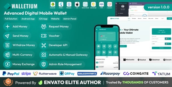 Walletium v1.2.0 Digital Wallet and Payment Gateway Full Solution