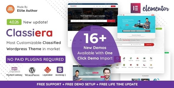 Classiera (v4.0.34) Classified Ads WordPress Theme