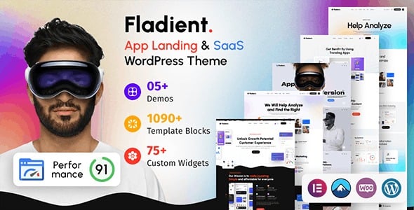 Fladient - 应用程序登陆页面和 SaaS WordPress 主题 1.0.1