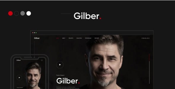 Gilber (v1.1) Personal CV/Resume WordPress Theme