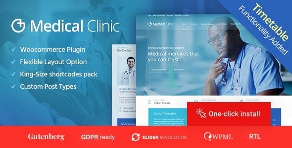 Medical Clinic - 医生和医院健康 WordPress 主题 1.3.6