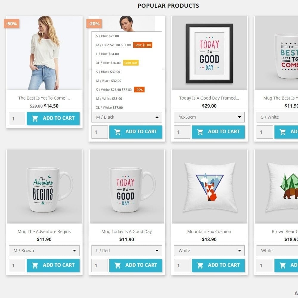 Show Attribute combinations in products list 2.2.0 PrestaShop  Module