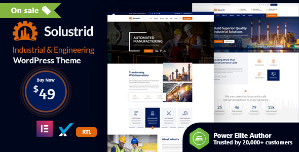Solustrid - 工厂和工业业务 WordPress 主题 2.1