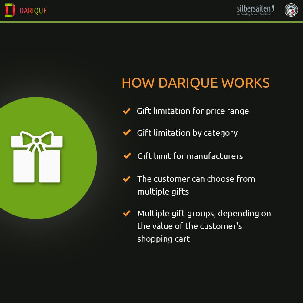 Darique – 3.0.1 购物车模块中显示的订单礼品产品 (v1.7-v8x)