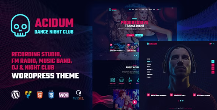 Acidum 1.4.5 夜总会和 DJ WordPress 主题