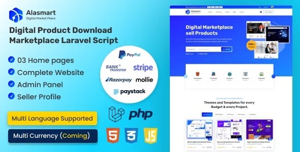 Alasmart (v4.1.0) Digital Product Download Marketplace Laravel Script