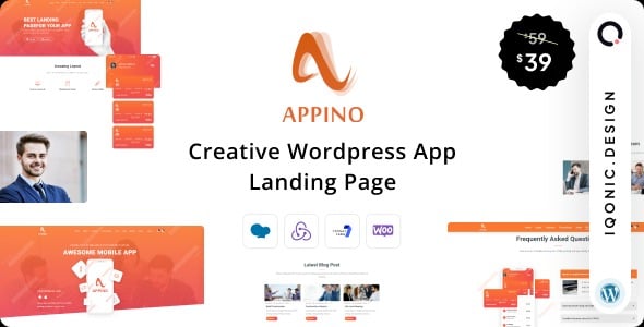 Appino 1.5.1 创意 WordPress 应用登陆页面