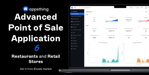 Appsthing POS v7.0 - 多店餐厅和零售销售点、账单和库存管理应用程序