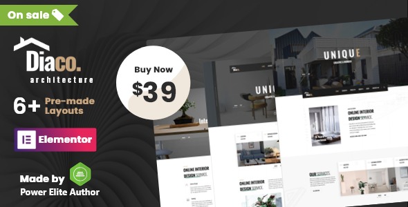 Diaco (v2.0) Architecture & Interior Design Elementor WordPress Theme