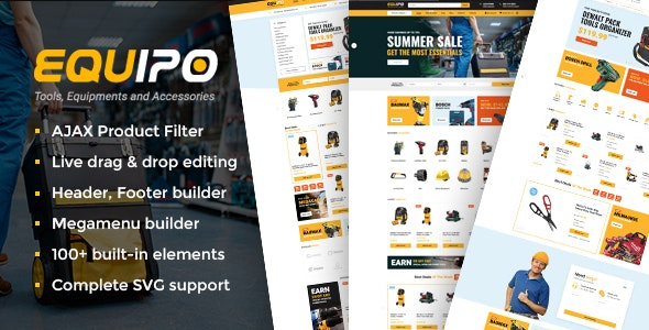 Equipo v3.1 Parts And Tools WordPress WooCommerce Theme