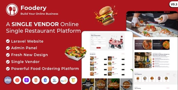 Foodefy 9.3 单一餐厅在线订餐 Laravel 网站平台