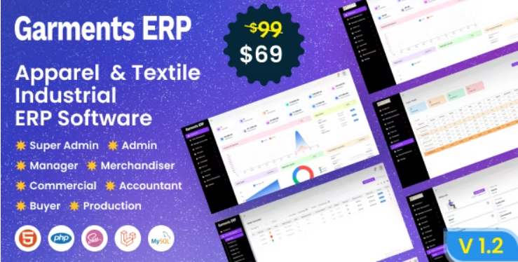 Garments ERP v1.4 Apparel & Textile Industrial ERP Software 服装和纺织工业 ERP 软件