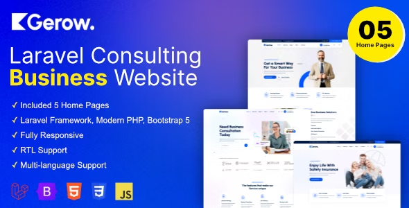 Gerow (v1.7.0) Business Consulting Laravel Script [Activated]