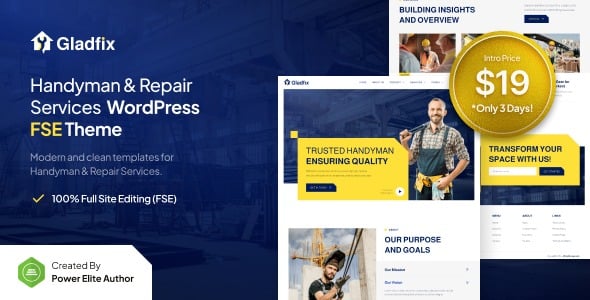 Gladfix v1.0.0 Handyman & Repair Services WordPress