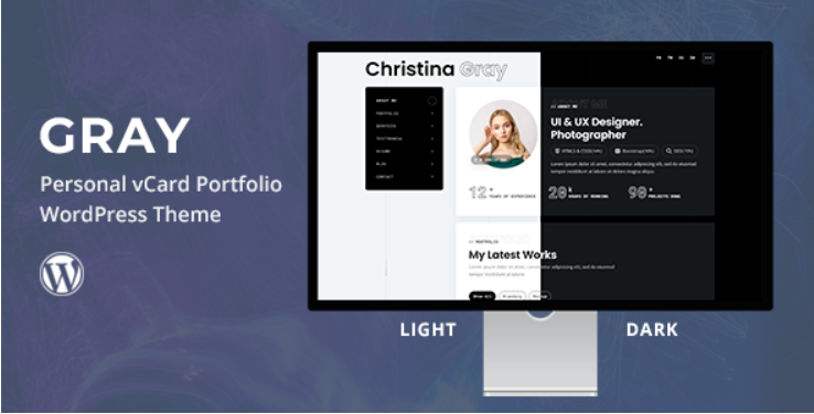 Gray v1.0 Personal Portfolio WordPress Theme