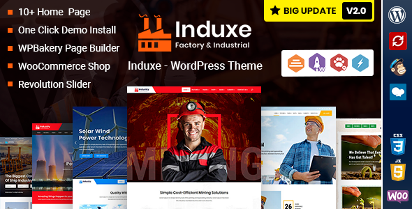 Induxe (v2.5) 工业和制造业 WordPress 主题