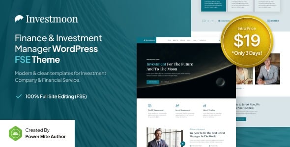 Investmoon v1.0.0 Finance & Investment Manager FSE WordPress Theme