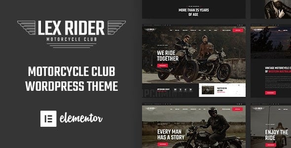 LexRider 1.6.6 摩托车俱乐部 WordPress 主题