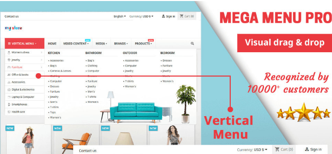 Mega Menu PRO v2.6.3 module for (Prestashop v1.6-v1.7-v8x) by PrestaHero