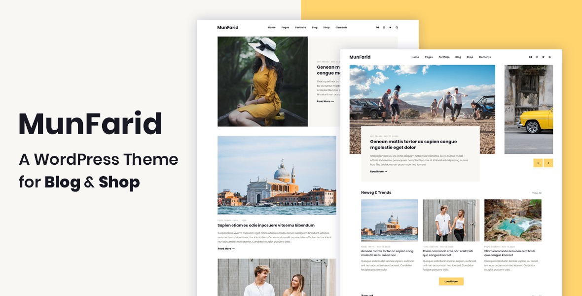 Munfarid - 适用于博客和商店的 WordPress 主题 1.0.5