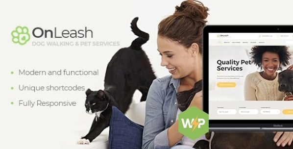 OnLeash v1.5.2 Dog Walking & Pet Services Veterinary WordPress Theme