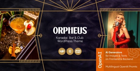Orpheus v1.0 Karaoke Bar & Club WordPress Elementor Theme