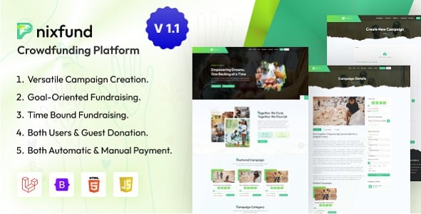 PnixFund 1.1 Crowdfunding Platform