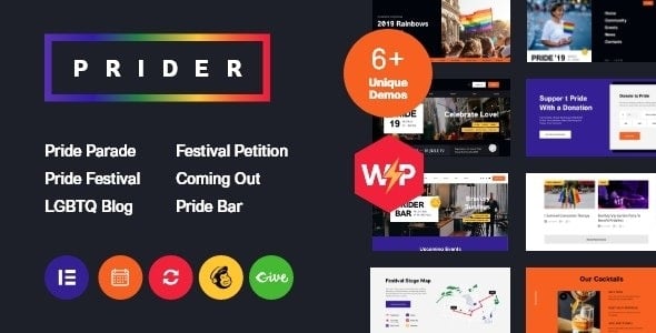 Prider (v1.1.1) LGBT & Gay Rights Festival WordPress Theme + Bar