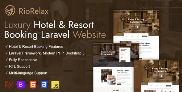 RioRelax - Laravel 豪华酒店及度假村预订网站 1.6.1