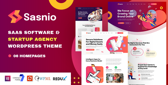 Sasnio - SaaS 和软件初创机构 WordPress 主题 1.0.0