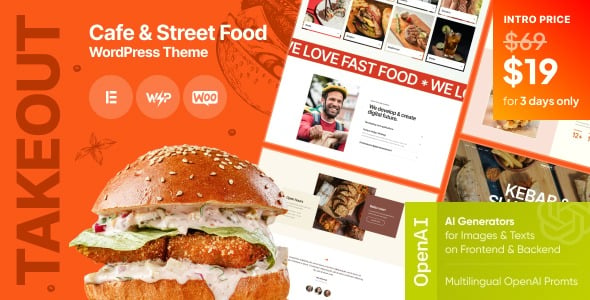 Takeout v1.0 Cafe & Fast Food WordPress Theme [Activated]