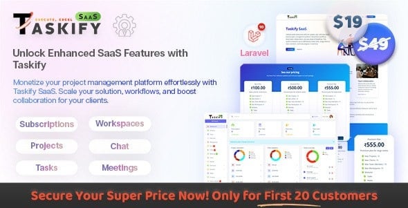 Taskify SaaS v1.1.3 Project Management System in Laravel