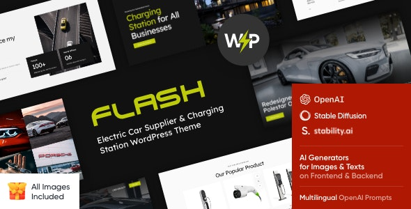 The Flash (v1.15.0) Electric Car Supplier & Charging Station WordPress Theme