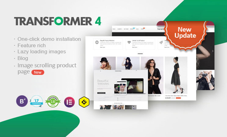 Transformer PrestaShop Theme 4.7.8 [PrestaShop 1.7]