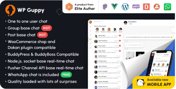 WP Guppy PRO v4.3.2 A live chat plugin for WordPress [Activated]