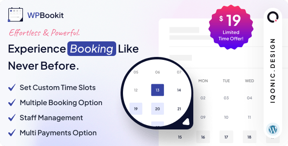 WPBookit (v1.6.4) Appointment Booking WordPress Plugin