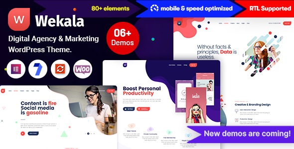 Wekala - 数字代理和营销 WordPress 主题 1.0.0