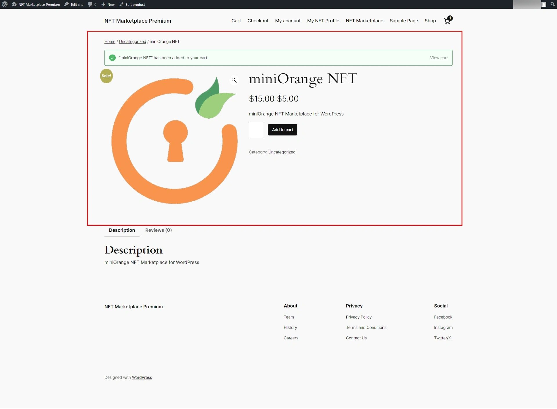 miniOrange NFT 市场高级版 v21.0.0