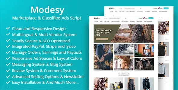 Modesy v2.5.2 Marketplace & Classified Ads Script [Activated]
