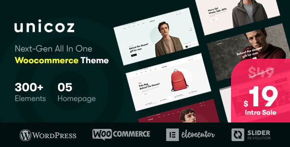 Unicoz-Elementor WooCommerce 主题 1.1.0