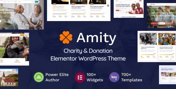 Amity (v1.3) Charity & Donation Elementor WordPress Theme
