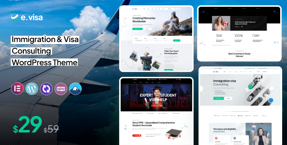 Evisa (v1.0.2) Immigration and Visa Consulting WordPress Theme