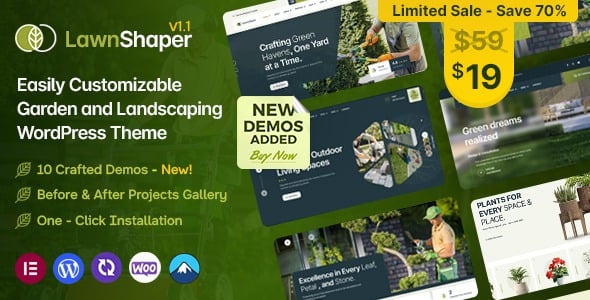 Lawnshaper v1.1.2 Gardening & Landscaping WordPress Theme