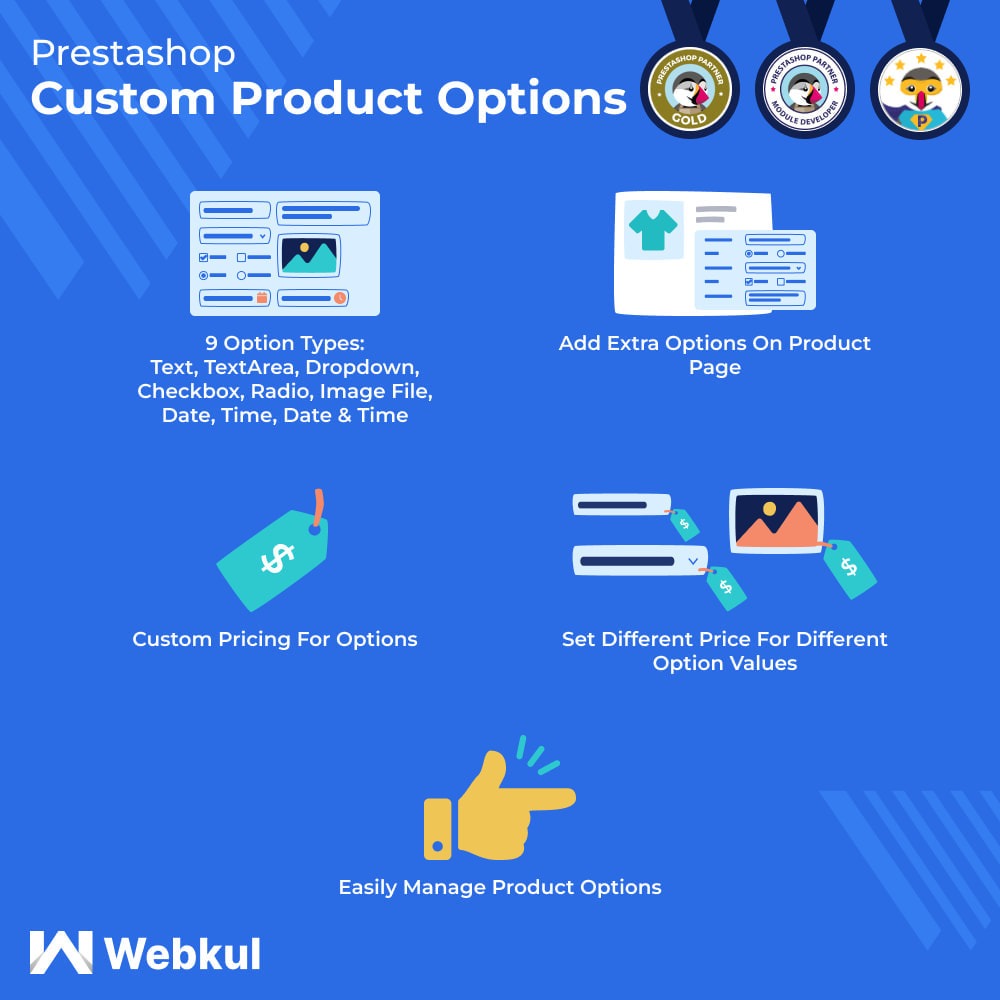v5.3.0 Prestashop Custom Product Options | Add Extra Fields to Product (PrestaShop v1.6-v1.7-v8x)