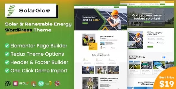 Solarglow v1.3.0 Solar & Renewable Energy WordPress Theme