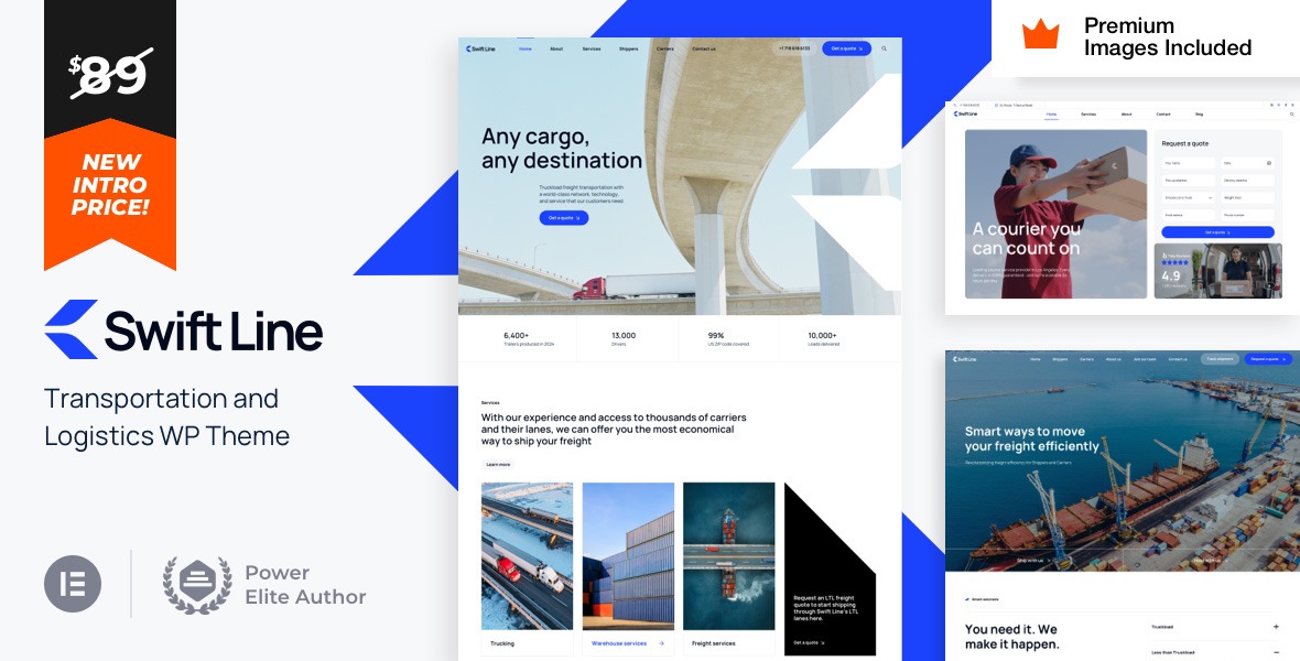 SwiftLine v2.3 Transportation Logistics WordPress Theme