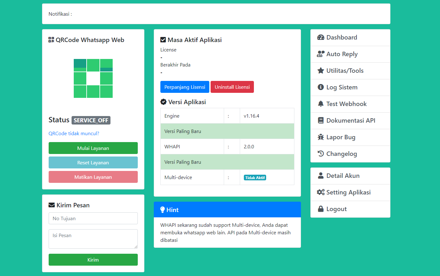 Whatsapp API Gateway (WHAPI) v4.1.2
