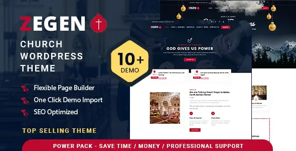 Zegen v1.1.9 Church WordPress Theme (Activated)