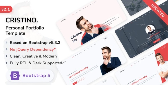 Cristino v1.6.0 Personal Portfolio, CV & Resume Template Download